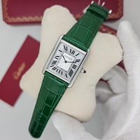 ساعة كارتير تانك رجالية جلد اخضر