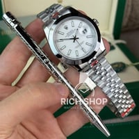 طقم ساعة رولكس دايجست مع قلم كارتير سانتوس مزخرف