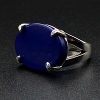 خاتم ملكي انياب عيار 925 - ازرق