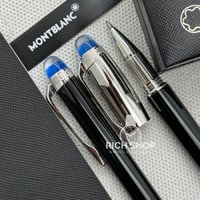 قلم مون بلان ستار ووكر اسود على فضي