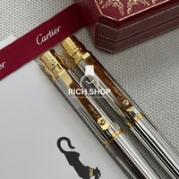 قلم كارتير سانتوس فضي بذهبي