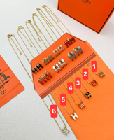 طقم هيرمز الأكثر شهرة سلسال مع حلق