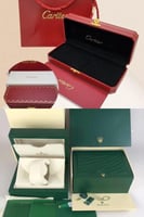 طقم ساعة رولكس مع قلم كارتير باللون الفضي