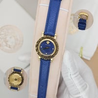 ساعة فرزاتشي جلد كحلي بذهبي