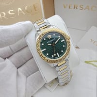 ساعة فرزاتشي فضي بذهبي اخضر نسائية