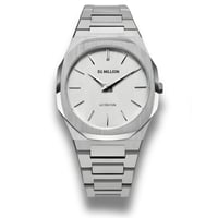 ساعة دي ون مليون ستيل فضي ميناء فضي