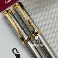 قلم كارتير سانتوس دومو فضي بذهبي