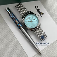 طقم ساعة شبيهة رولكس مع قلم كارتير