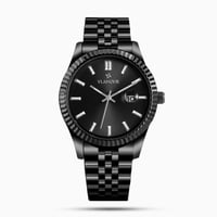 ساعة رجالية بسير ستيل بلون اسود