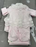 طقم 7 قطع فستان مواليد قطن