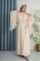 روب استقبال بتصميم انيق - بيج