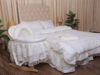 طقم مفرش نفاس مع سرير البيبي سكري