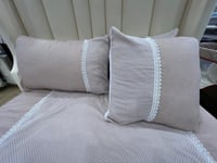 طقم مفرش نفاس قطن كتان مع سرير البيبي