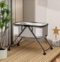 سرير نكست تو مي متنقل قابل للطي رمادي