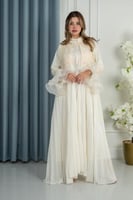 روب نفاس لمسه الورد - كريمي