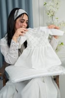 طقم سابع روب نفاس + مدس طفل+ لبس