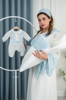 طقم سابع روب نفاس + مدس طفل+ لبس