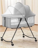 سرير اطفال 3في 1 قابل للطي ومهد وسهل التنقل مع نام...