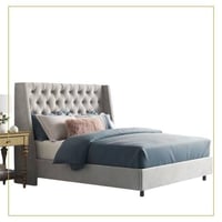 ️ سرير لين Gray – لمسة ناعمة وأناقة دافئة لغرفة نو...