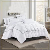 مفرش وندي كينج أبيض مطرّز