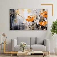 لوحة زهرة فن تجريدي