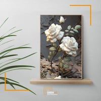 لوحة ورد ابيض