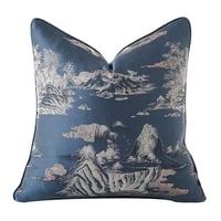 مجموعة أغطية خداديات أزرق كحلي وبيج أنيقة