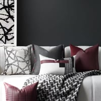 مجموعة أغطية خداديات عنابي اسود وابيض