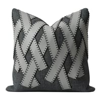 غطاء وسادة رمادي بتصميم جلدي انيق