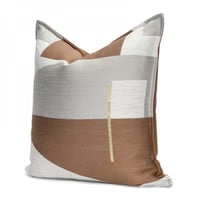 غطاء وسادة أنيق بني ورمادي