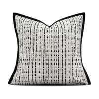 غطاء مخده ابيض واسود باطراف سودا