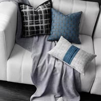 مجموعة أغطية وسائد رمادي وازرق