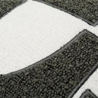 غطاء وسادة مودرن زيتي وابيض مقاس 50x50cm