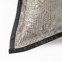 غطاء وسادة رمادي باطراف سوداء