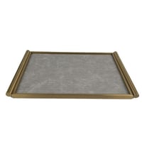 صينية تقديم فاخره رمادي بأطار ذهبي