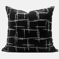 غطاء وسادة اسود وابيض