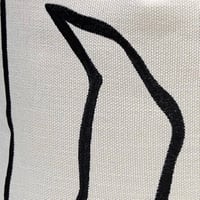 غطاء وسادة مودرن ابيض بخطوط سوداء