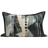 غطاء مخدة اخضر بنقشة فنية تجريدية وألوان هادئة | ف...