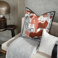 اغطيه وسائد رمادي واحمر