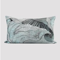 غطاء خدادية مستطيلة سماوي بتصميم متموج