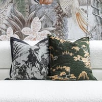 غطاء خدادية اخضر زيتي مشجر فاخر لديكور مميز