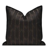 غطاء وسادة اسود بتطريز ذهبي