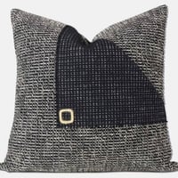 غطاء وساده انيق بقصه مودرن اسود ورمادي