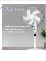 مروحة شمسية DENX DX2606 قابلة لإعادة الشحن مع LED...