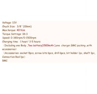 دريل شاحن مع شاكوش بشنطه مع 2 بطاريه واكسسوارات 12...
