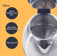 كليكون غلاية كهربائية ستانلس ستيل فضي CK5125