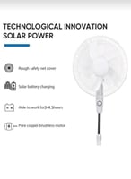 مروحة شمسية DENX DX2606 قابلة لإعادة الشحن مع LED...