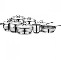 طقم قدور تركي من الستانلس ستيل 18/10- 14 قطعة بتصم...