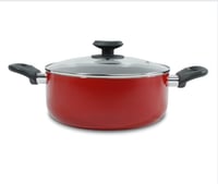 طقم قدور هوم واي 8 قطع غير لاصقة لون احمر