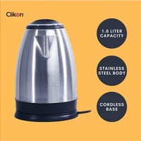 كليكون غلاية كهربائية ستانلس ستيل فضي CK5125